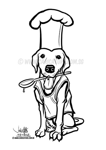 Flapper dog illustration for logo namecard - small (watermarked)