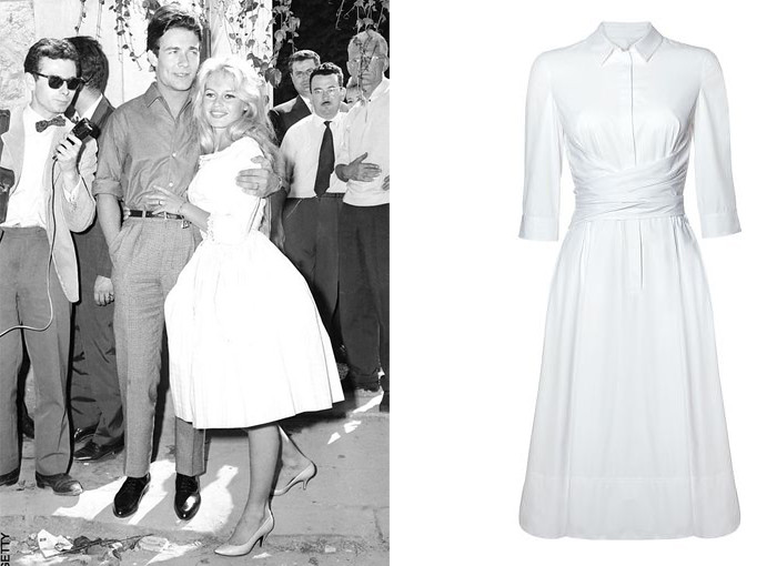 Brigitte Bardot short wedding dress