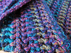Close-up of open-work stitch pattern.