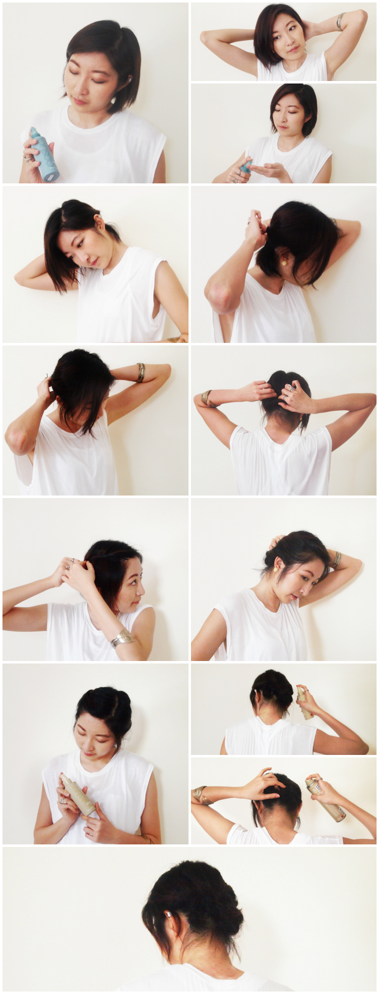 Faux updo for short hair tutorial 2