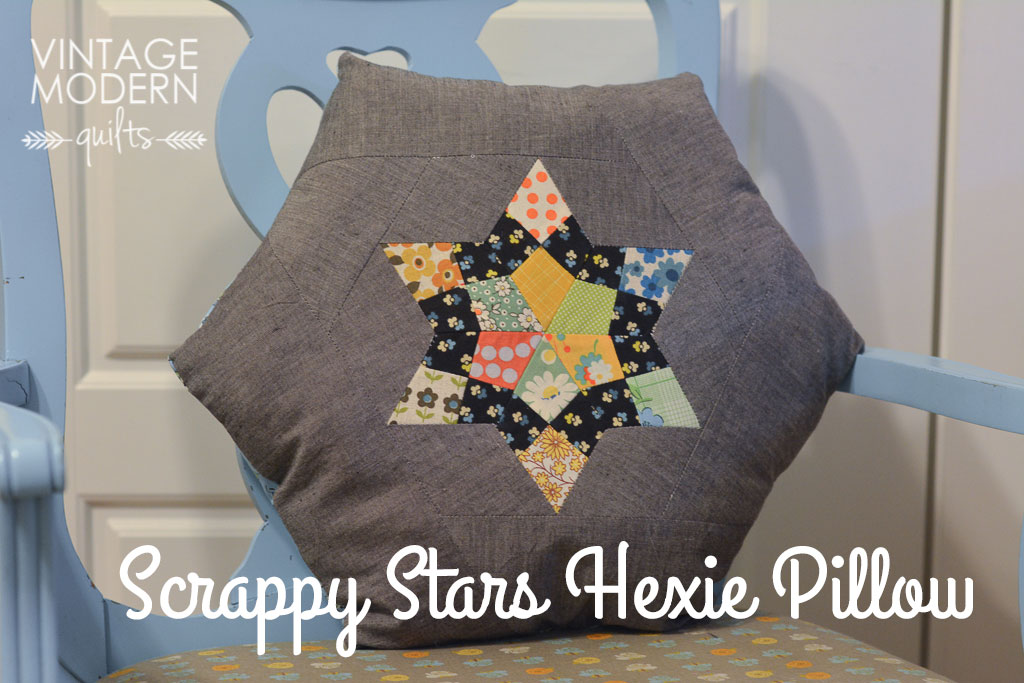 Scrappy Stars Hexie Pillow