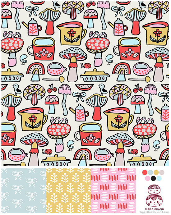 Chuncky Colored Doodles Pattern