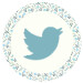 Blue Floral Media Icons - Twitter