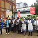 Colourful campaigners outside Lewisham Hospital's A&E Department