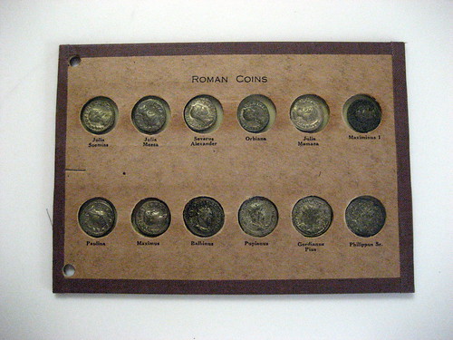 Roman coins in holder 1