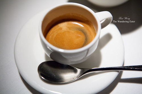 Espresso served with various sugars