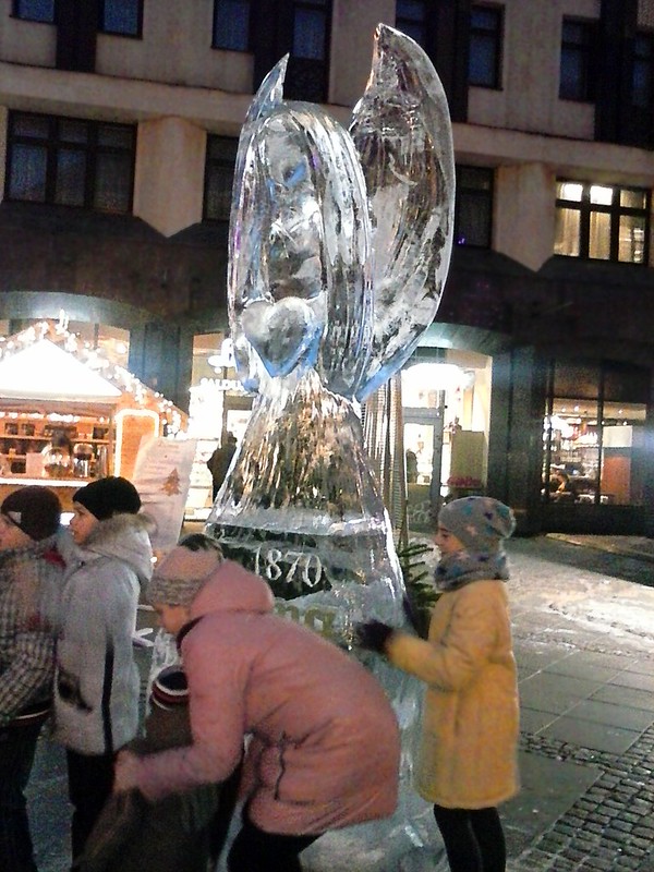 Ice sculpture in The Old Town of Riga by aigarsbruvelis