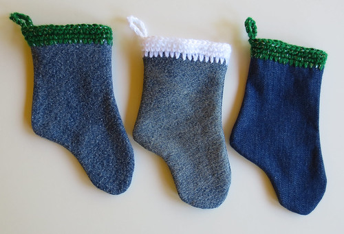 Recycled Denim Christmas Stockings