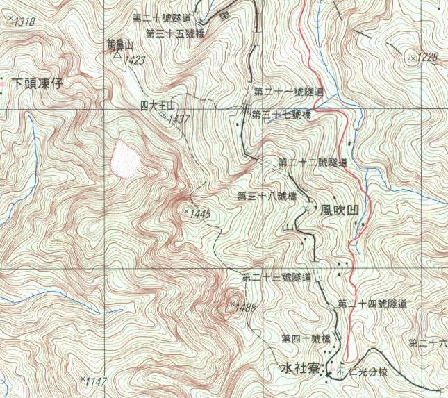 二萬五千分之一經建版地形圖 (第三版)-四大天王山