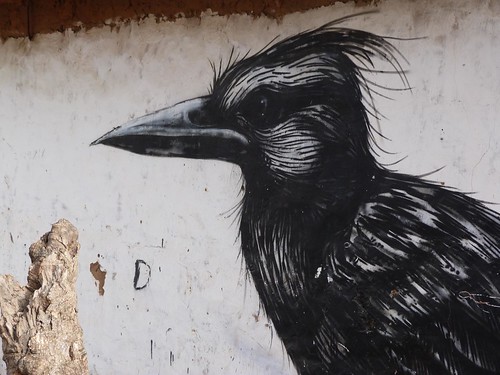 Bird painted on one of the villages in Gambia