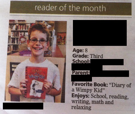 nick reader of the month for blog