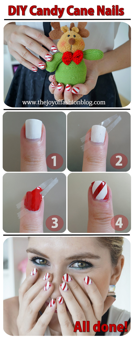 Candy Cane Nails Tutorial - SMALL
