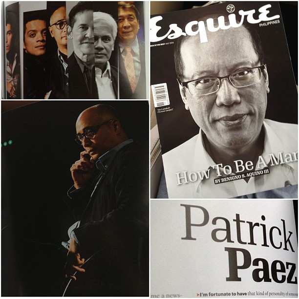 Bragstagram. Patrick is in @esquireph issue of How To Be A Man with no less than the President in the cover. He's featured w Bamboo, @erwanjheussaf, Rudy Farinas etc. Totally astig @trikoy. So proud of my man!