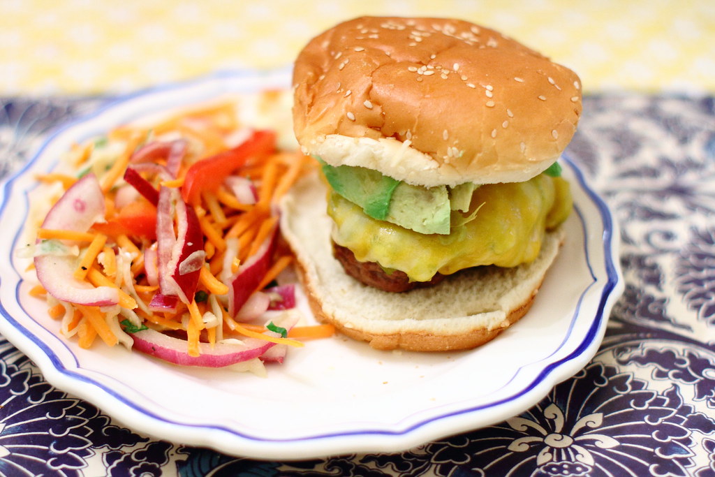 Sunday Dinner: Green Chile Cheeseburgers and Spicy Coleslaw