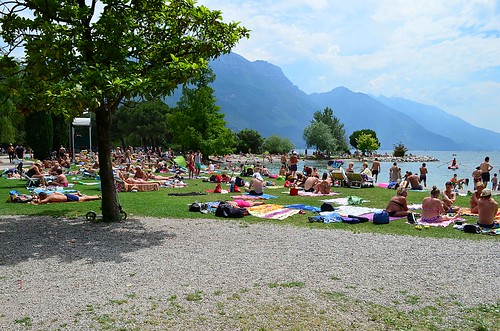Sunbathers at Riva del Garda