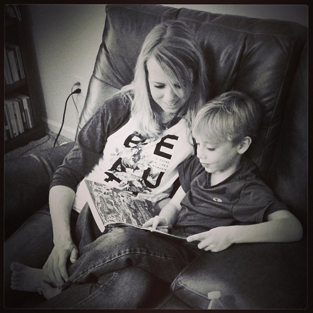 "Lookin' book time with Eli... #1000gifts, #sevenly