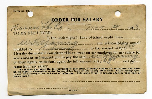 W. H. Young salary order