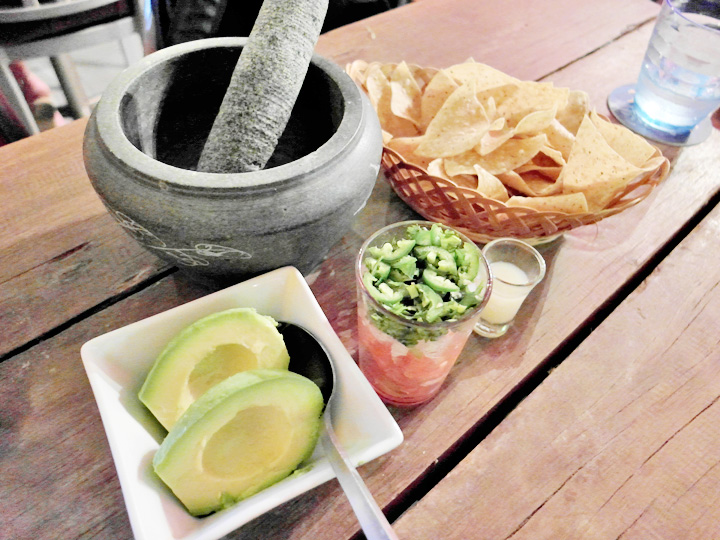 fresh guacamole with chips