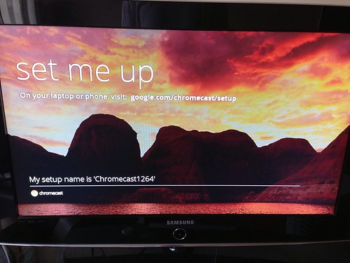 Set me up screen on TV