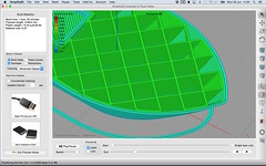 #3DBenchy in Simplify3D 3.0 User Interface - Gcode coloring - Feature type, grid
