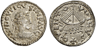 Denarius with portrait of Charlemagne