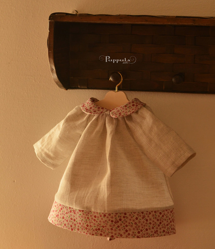 Linen dress for a 15 inch doll