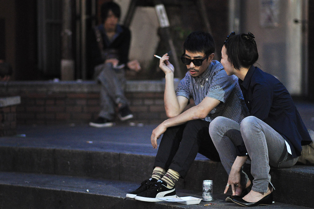 Smoking Couple at Triangle Park