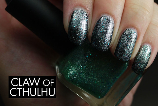 Urban Outfitters Sea Dust Swatch (over OPI Black Onyx)