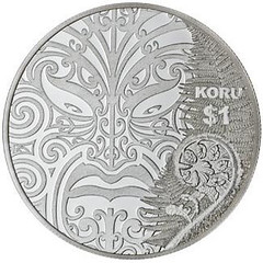 New Zealand's  1 Dollar Maori Art Coin reverse