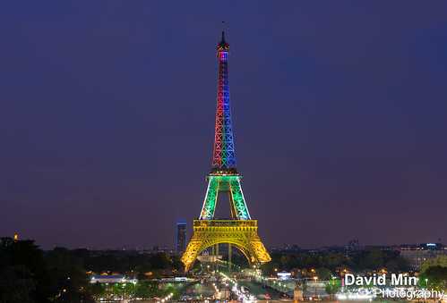Paris, France - Sout Africa Season Lights Up Eiffel Tower by GlobeTrotter 2000