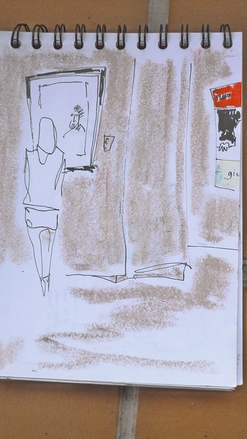 Dibujando  a Giacometti en Madrid