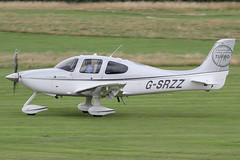 G-SRZZ - 2010 build Cirrus SR22 Turbo GTS, departing on Runway 27L at Barton