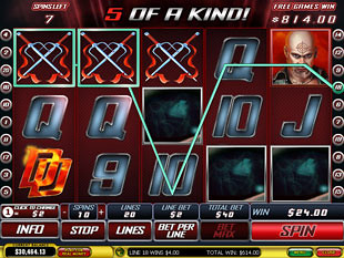 free Daredevil free spins 5 of a kind win