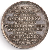 Medal on laying of the foundation stone of the Catherine's hospital reverse