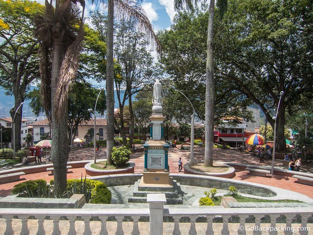 View of the Parque Principal (Parqu Bolivar) from the basilica