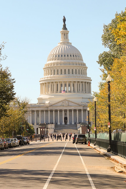 biking toward the Capitol