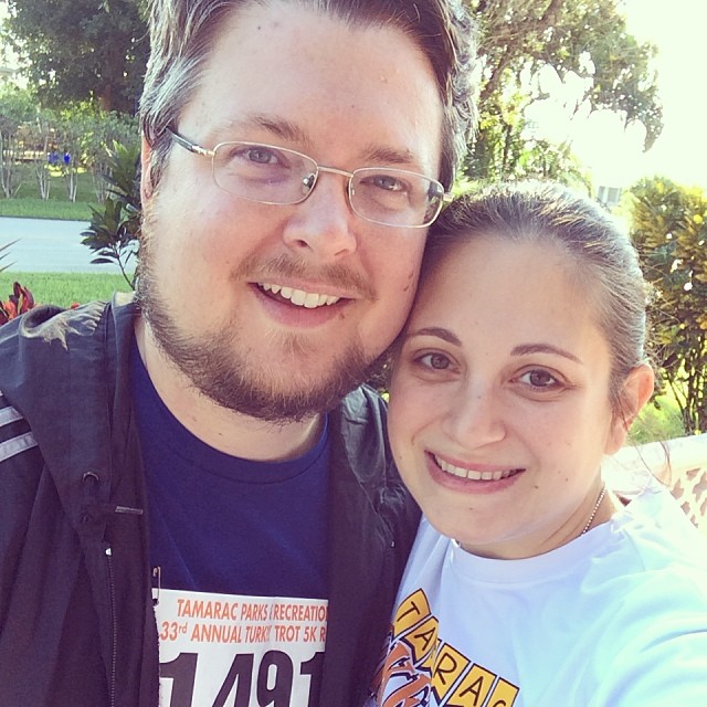 Adrian (@explorerziem) and I together after our run! #5k #running #tamarac #turkeytrot #thanksgiving