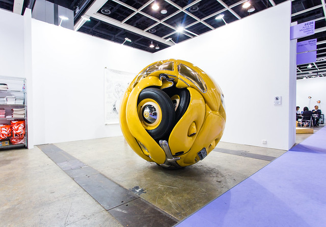 “Ichwan Noor (b. 1963): Beetle Sphere, 2013 (Aluminium, polyester, real parts from VW beetle '53, paint)” / Art:1 by Mondecor Gallery / Art Basel Hong Kong 2013 / SML.20130523.6D.14135