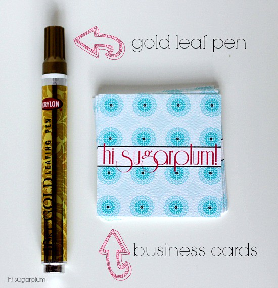 Hi Sugarplum | DIY Gilded Business Cards