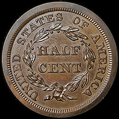 Newman 1845 Half Cent reverse