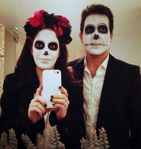dia de muertos, dia de los muertos, sugar skull couple, sugar skull makeup, halloween, פורים, תחפושת