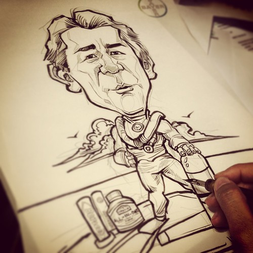 diver caricature for Bayer progress