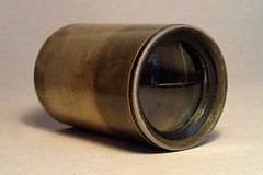Unmarked French Cinema lens (~150mm) in brass focussing mount