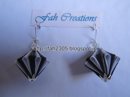 Handmade Jewelry - Origami Paper Diamond (Unit) Earrings (1) by fah2305