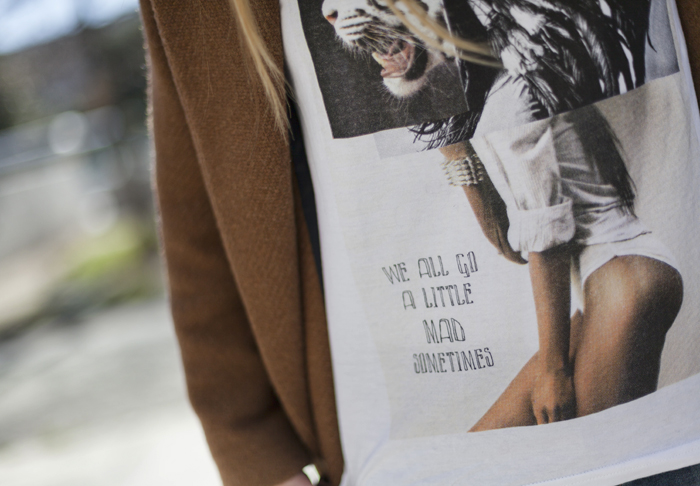 street style barbara crespo a little mad sometimes eleven paris tshirt coat fashion blogger outfit