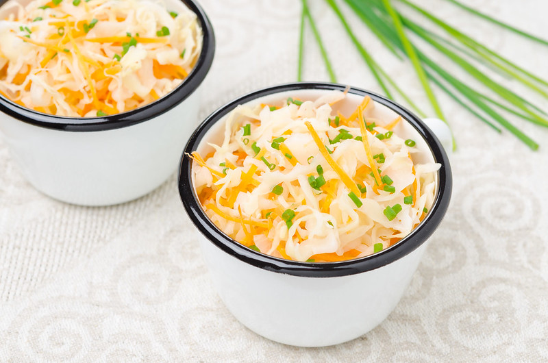 salad of pickled cabbage and carrots