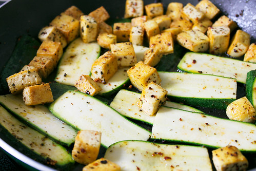 tofu and courgette