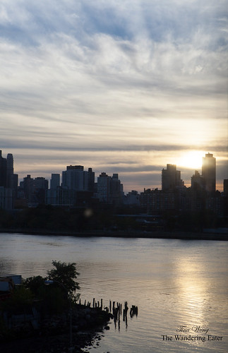 View of Roosevelt Island with the sun setting