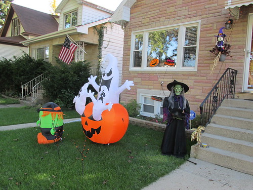 A neighborhood Halloween display.  Elmwood Park Illinois.  Sunday, October 13th, 2013. by Eddie from Chicago