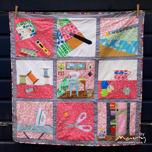 And Sew On BOM finished quilt